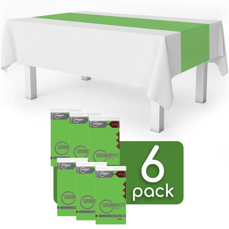 Grandipity Lime Green 6 Pack Premium Disposable Plastic Table Runner 14 x 108 Inch. Table Runner for Dinner Parties & Events by Grandipity - Image 2